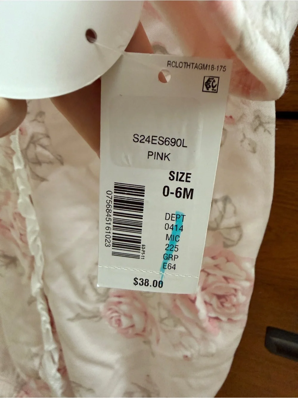 Pink Floral Ruffle-Trim Baby Sleep Gowns